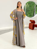 Robe camisole grise musulmane en maille Abaya