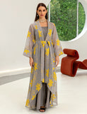 Robe camisole grise musulmane en maille Abaya