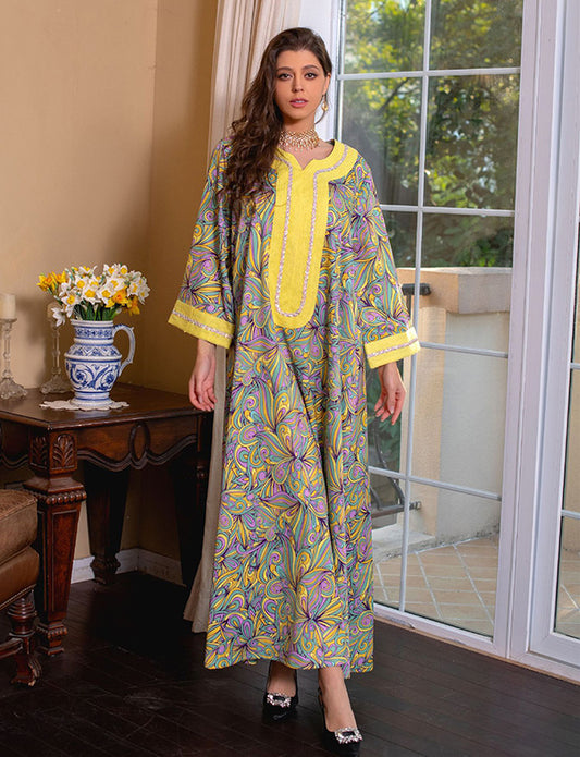 Abaya musulmane Robe brodée jalabiya