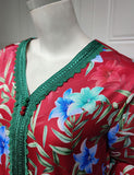 Robe vintage rétro imprimée de printemps pour femmes abaya