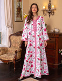 Robe longue imprimée jalabiya printemps robe musulmane
