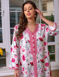 Robe longue imprimée jalabiya printemps robe musulmane