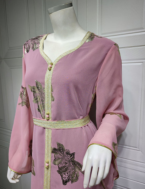 Robe abaya en mousseline de soie de taille supérieure à la mode