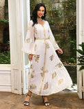Robe abaya en mousseline de soie de taille supérieure à la mode