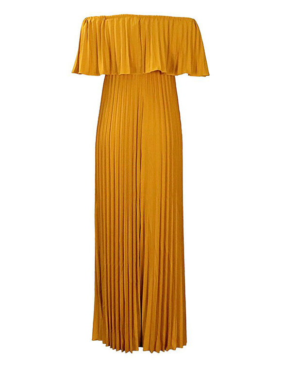 Robe à plis pressés à col unique et à bretelles