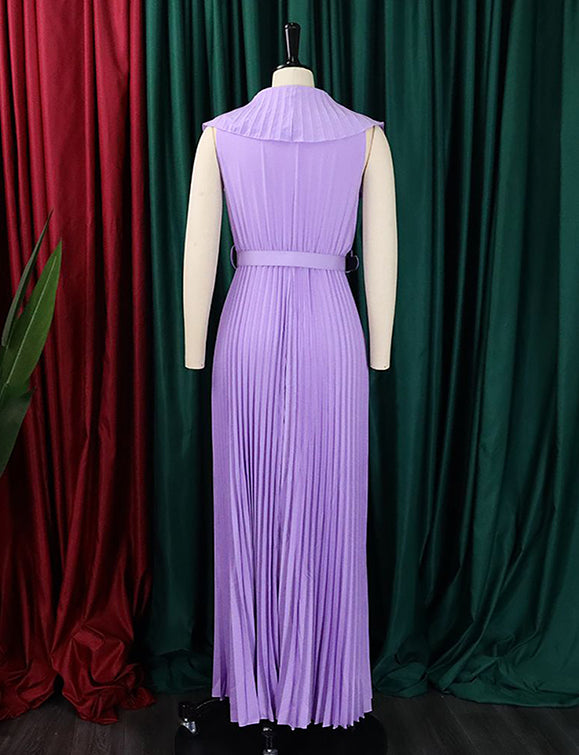 Robe longue à ourlet plissé et à volants, sexy et à la mode