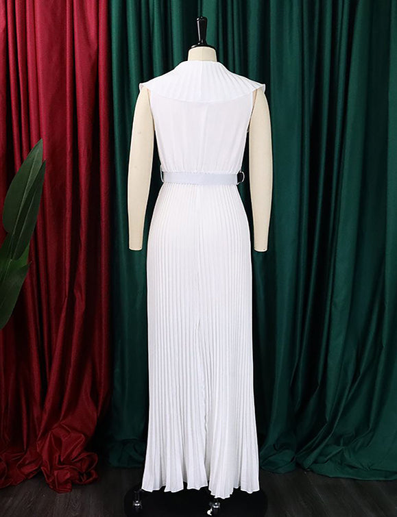 Robe longue à ourlet plissé et à volants, sexy et à la mode