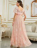 Robe d'été à manches courtes, longue et élégante pour la soirée