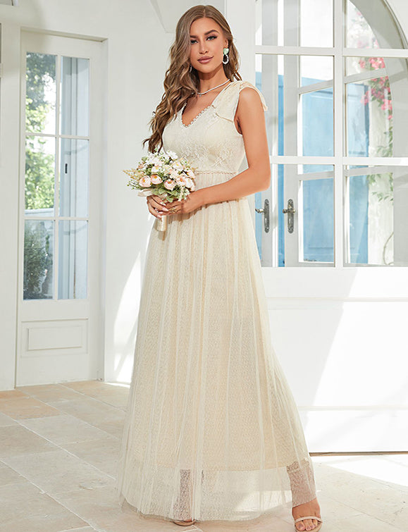 Robe de soirée élégante sans manches à col en V pour l'été