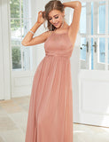 Robe dos nu brodée à taille haute
