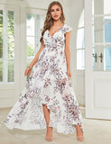 Robe d'été à sequins à manches courtes et col en V profond