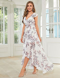 Robe d'été à sequins à manches courtes et col en V profond