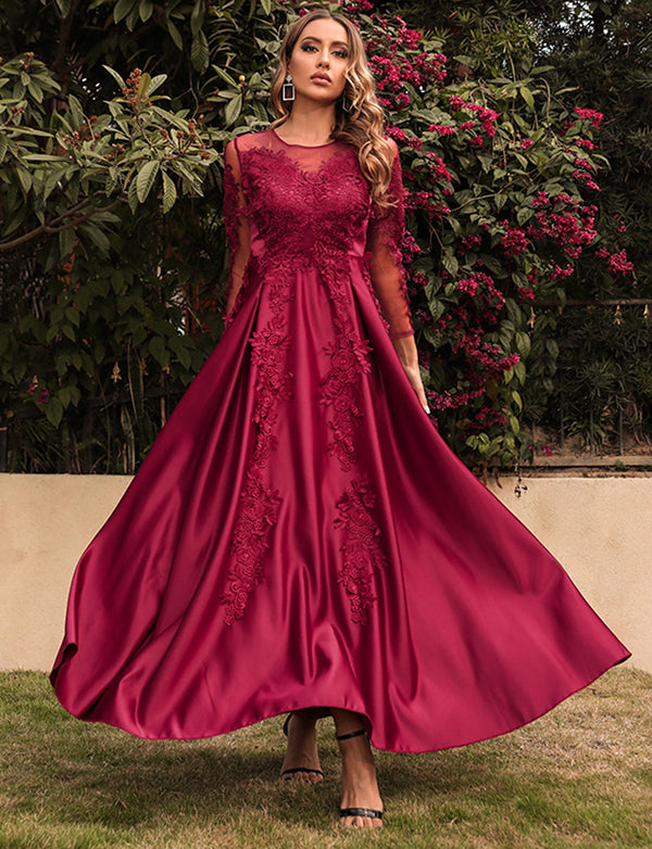 Robe de soirée Sexy Big Swing en dentelle avec traîne