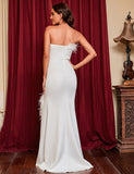 Robe de soirée fendue sexy à empiècements