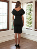 Robe sexy à col en V, sans bretelles et à manches longues