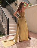 Robe de soirée sexy à bustier en velours coréen