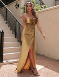 Robe de soirée sexy à bustier en velours coréen