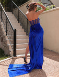 Robe de soirée sexy à bustier en velours coréen