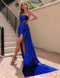 Robe de soirée sexy à bustier en velours coréen