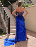 Robe de soirée sexy à bustier en velours coréen