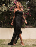 Mode Sequin Mesh Tube Top Robe de soirée sexy