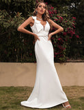Robe de soirée traînante sexy à col en V