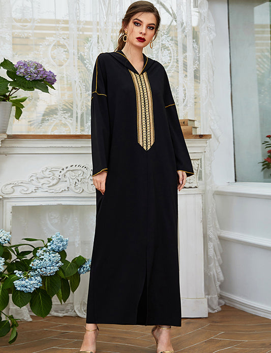 Robe musulmane ample et décontractée avec capuche