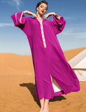 Robe en tissu patchwork rose avec capuche