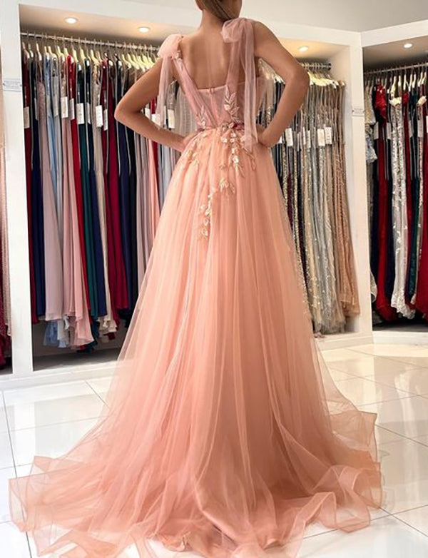 Dressself Robe de Soir?�e Mariage Longue en Tulle Corail