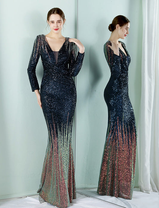 Robe de Soirée Élégante à Paillettes Dégradées