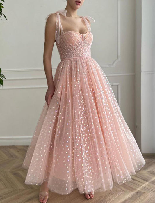 Robe de Soirée Princesse Rose Clair Chérie