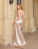 Robe de Soirée Asymétrique en Satin à Une Épaule