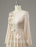 Caftan Marocain Simple Champagne