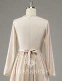 Caftan Marocain Simple Champagne