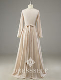 Caftan Marocain Simple Champagne