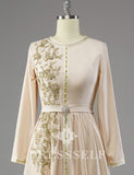 Caftan Marocain Simple Champagne