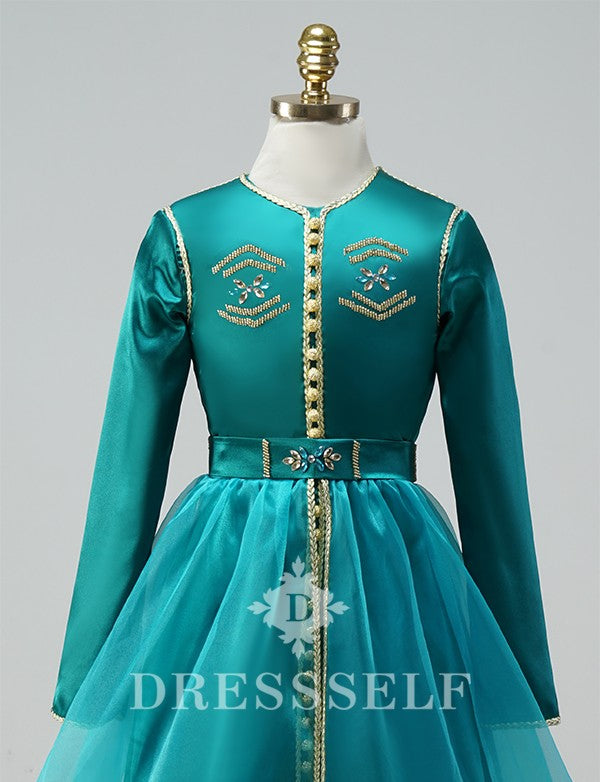 Robe Caftan Fille en Satin