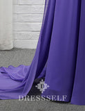 Robe de Soirée Violet en Mousseline