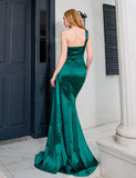 Robe de Soirée Asymétrique en Satin à Une Épaule