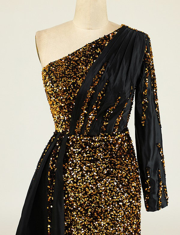 Robe de Soirée Longue Asymétrique Épaule Dénudée