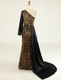 Robe de Soirée Longue Asymétrique Épaule Dénudée
