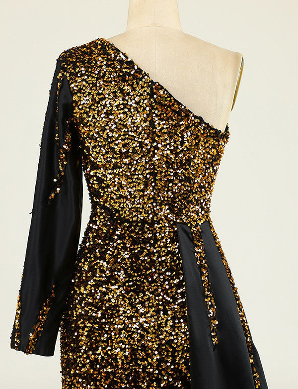 Robe de Soirée Longue Asymétrique Épaule Dénudée