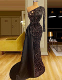 Robe de Soirée Longue Asymétrique Épaule Dénudée